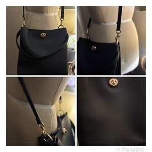 Coach Black Crossbody Bag with Gold Accents